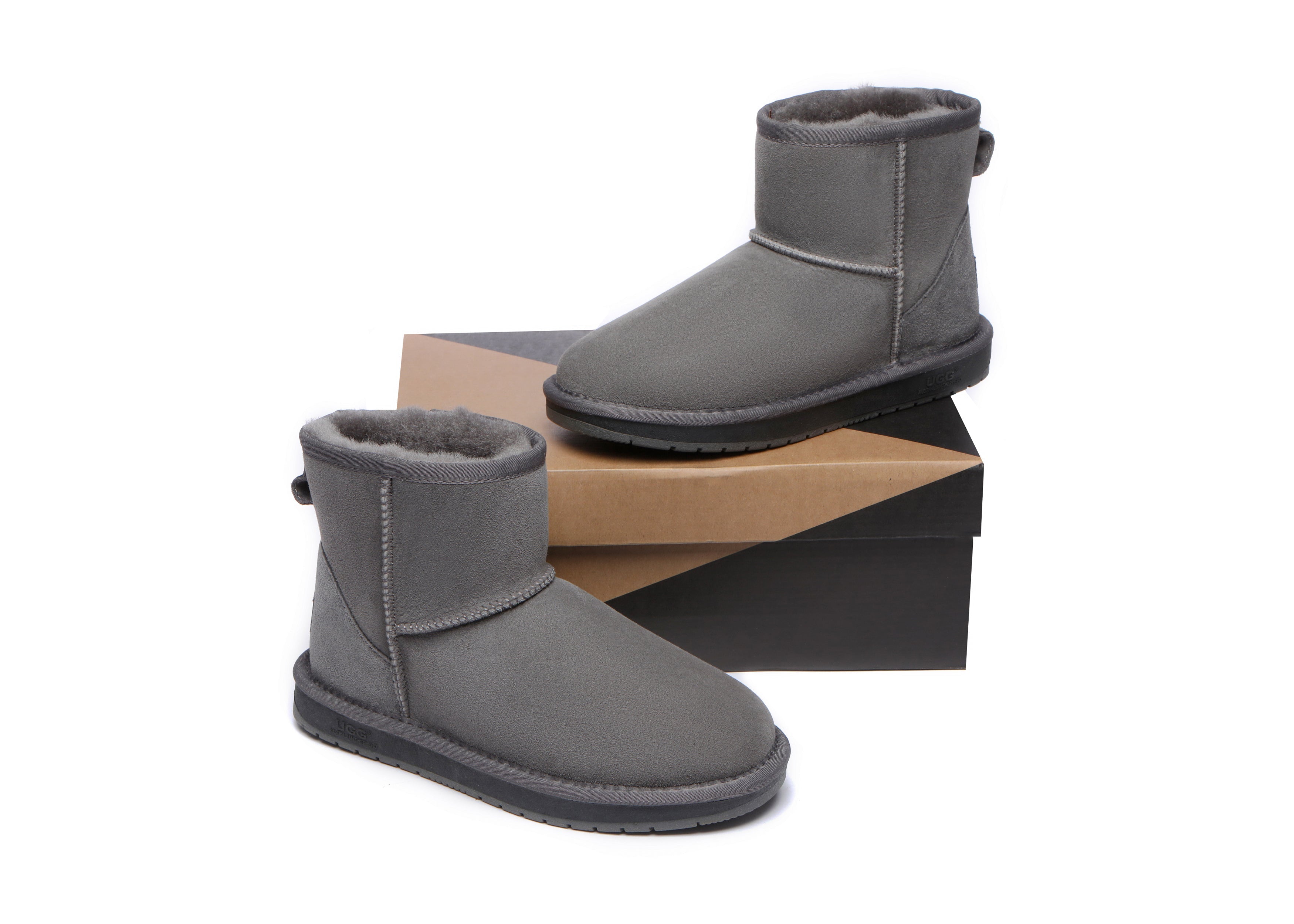 【UGG 】AUSTRALIAN SHEPHERD 耳あて グレー Unisex Australian Shepherd Mini UGG Boots - UGG EXPRESS – UGG Express