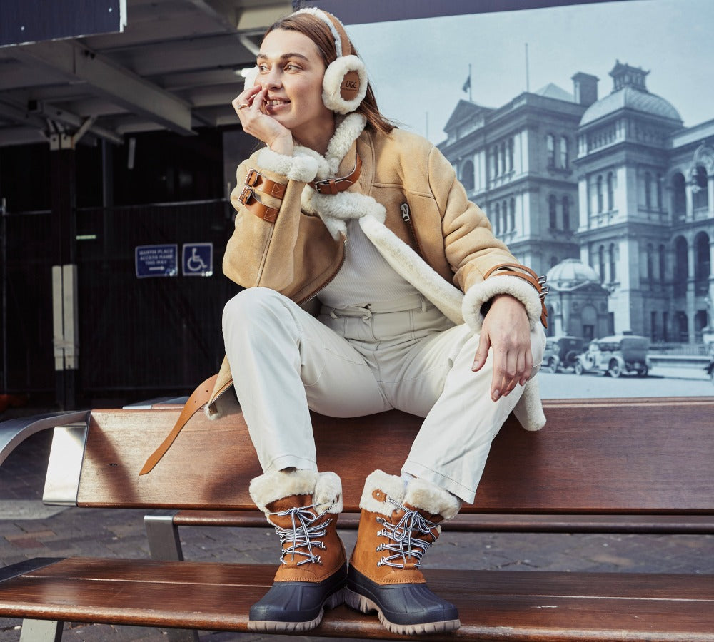 AUSTRALIAN SHEPHERD Women Lace Up Chunky Snow Boots Natalia