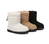 UGG Boots - EVERAU® UGG Kids Sheepskin Wool Plush Adjustable Drawstring Boots Peggy