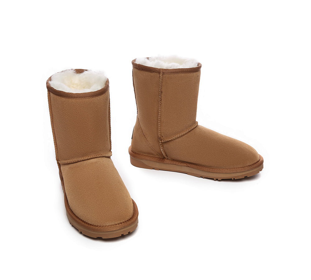 UGG Boots - EVERAU® UGG Sheepskin Wool Mid Calf Boots Short Classic Suede