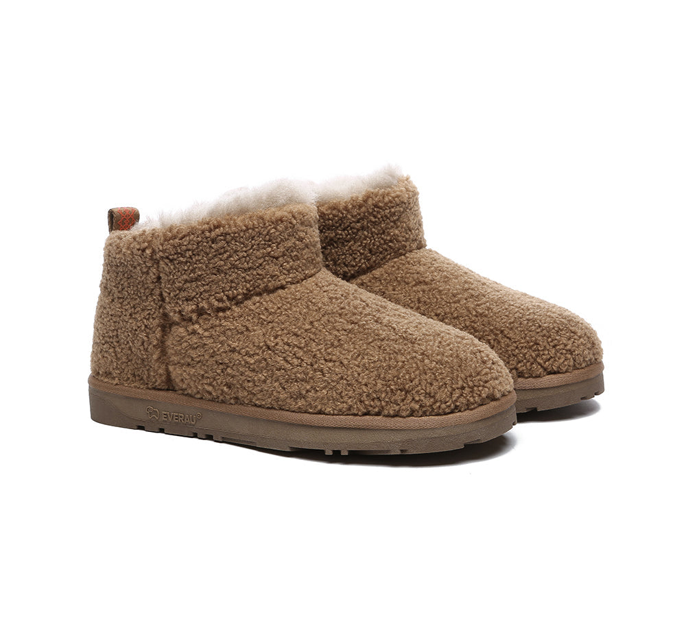 UGG Boots - EVERAU® UGG Sheepskin Wool Plush Ankle Boots Ultra Teddycozy