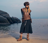 UGG Boots - EVERAU® Women Sheepskin Wool Lace Up Boots Tall Stark