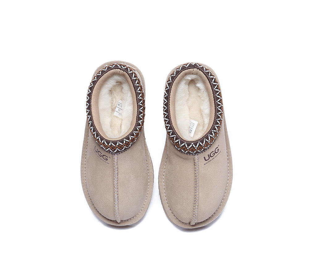 UGG Slippers - AUSTRALIAN SHEPHERD® UGG Kids Sheepskin Wool Ankle Tazzy Slippers Hippie
