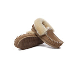 UGG Slippers - EVERAU® UGG Sheepskin Wool Ankle Slippers Popo Moccasin
