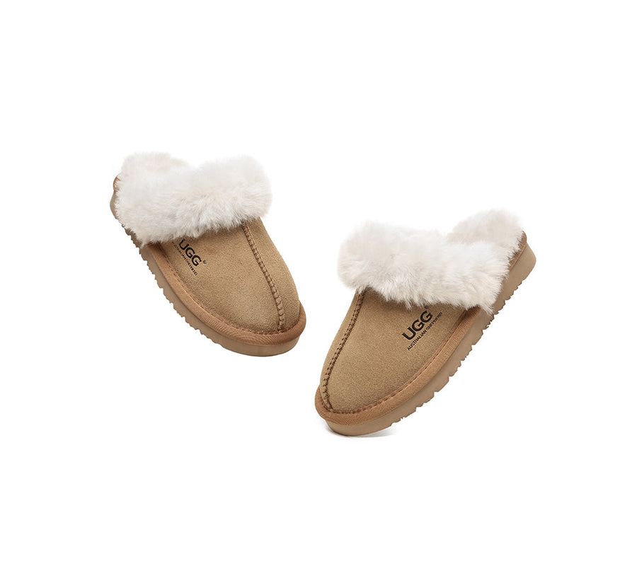 AUSTRALIAN SHEPHERD® UGG Kids Australian Sheepskin Wool Slippers Muffi