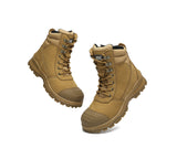 Boots - Work Safety Boots Mens Leo Lace Up Zip Steel Toe With Wool Insoles