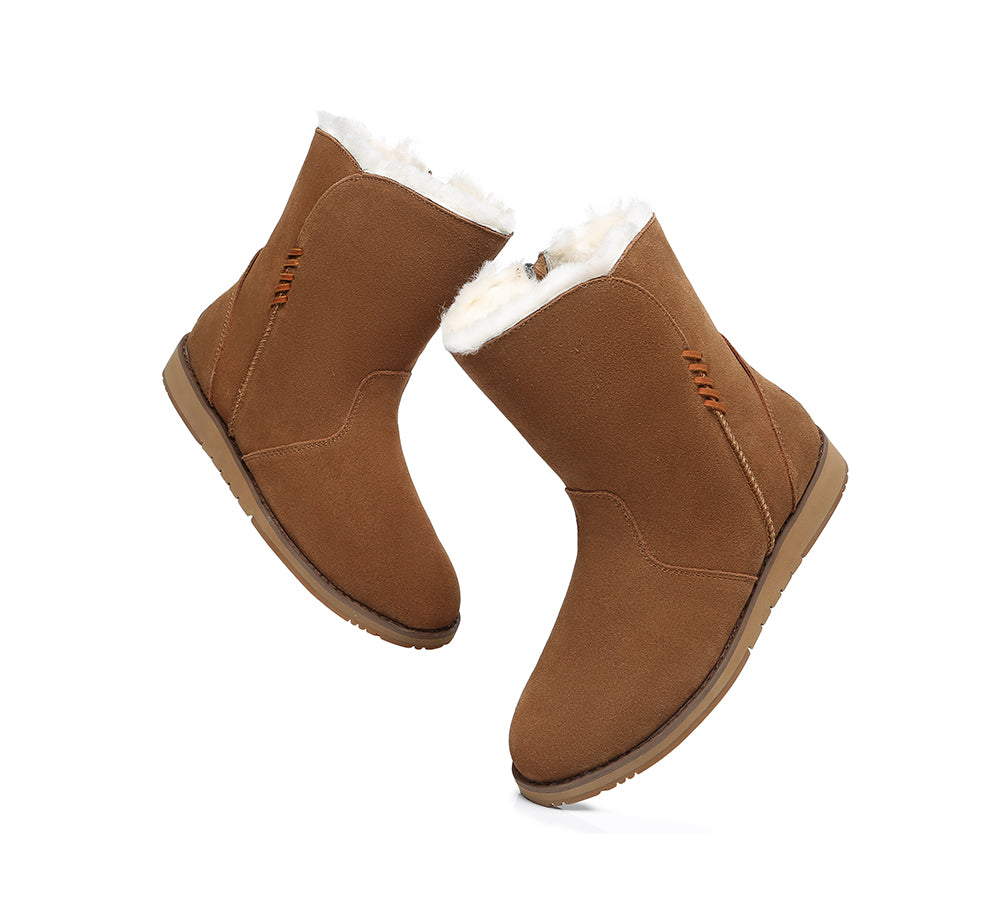 Fashion Boots - TA Corina UGG Suede Boots Women Water Resistant Mid Calf