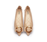 Flats - Pari Pointed Toe Ballet Flat With Metal Buckle Décor