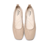 Flats - Square Toe Leather Ballet Flats Women Devora