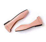 Flats - Square Toe Leather Ballet Flats Women Linda