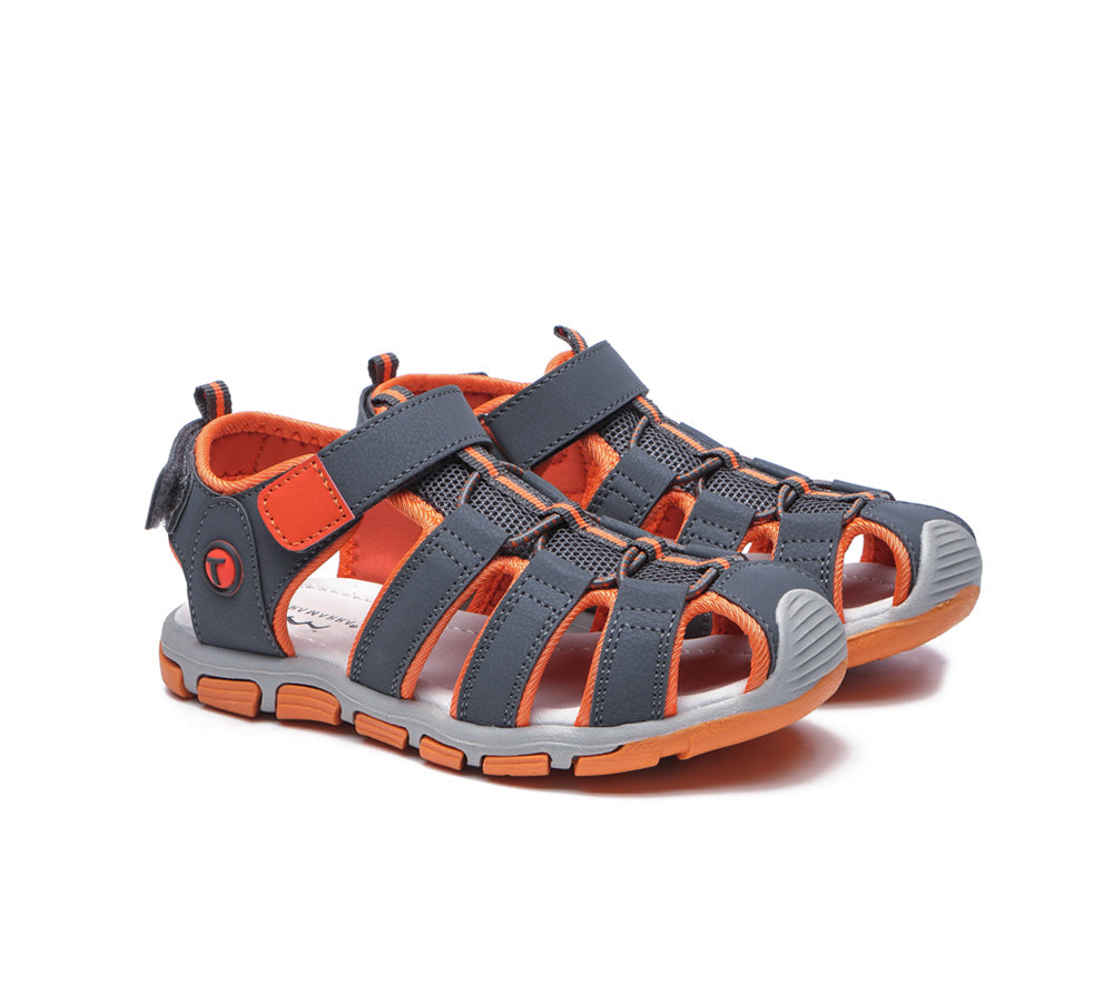 Kids Shoes - Kids Hook And Loop Roma Sporty Kids Sandals