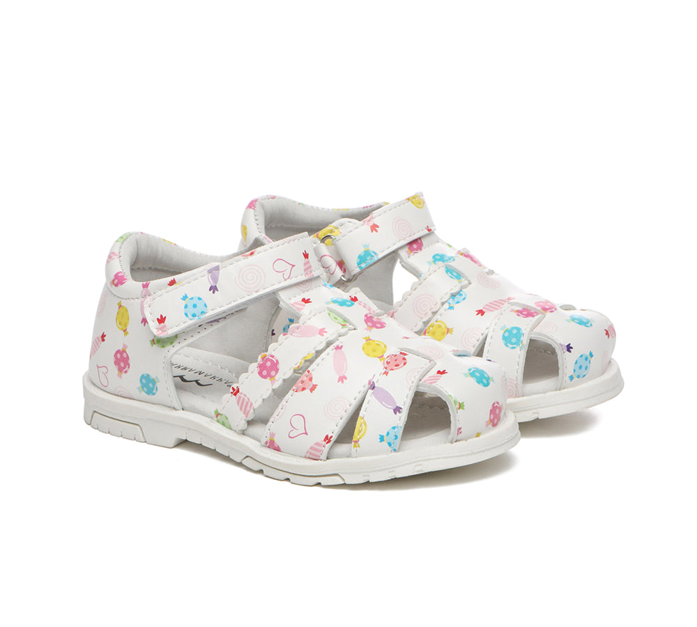 Kids Shoes - Kids Hoop And Loop Roma Candy Girls Sandals