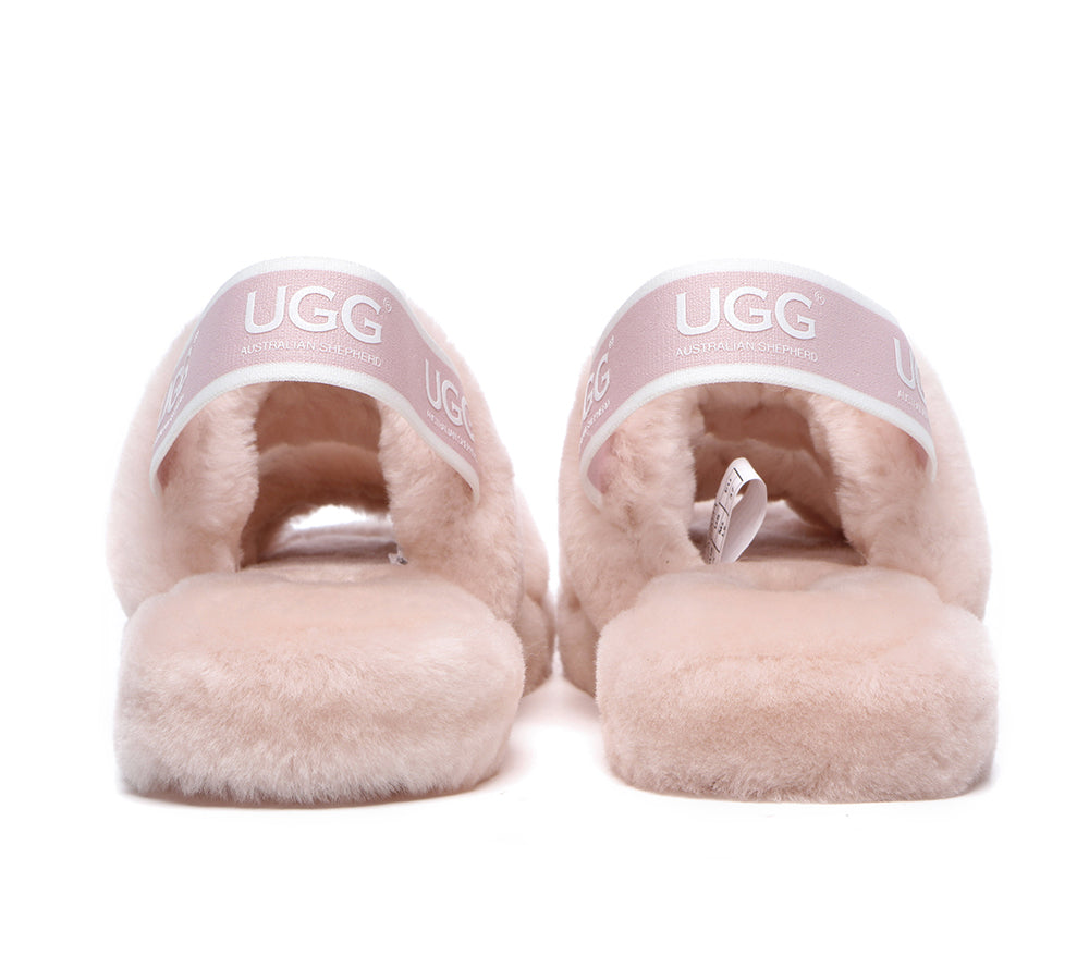 Slides - AS UGG Slingback Fluffy Slides Women Lonnie