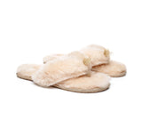 Slippers - AS UGG Women Fluffy Slides Thongs Cinderella