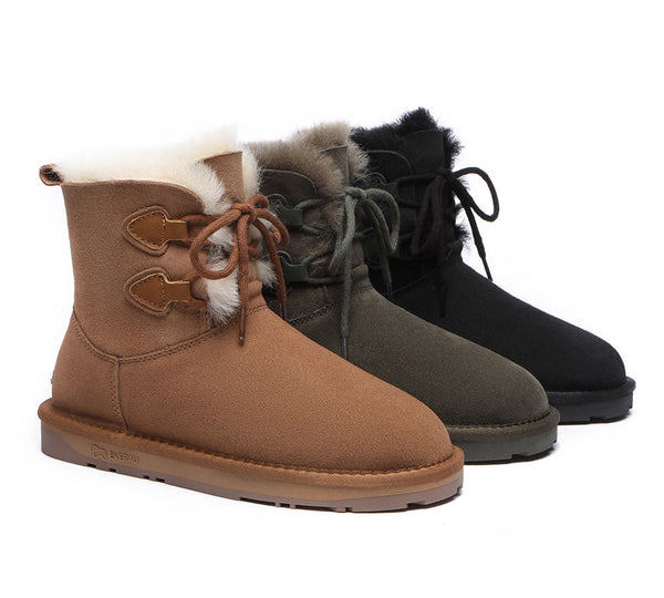 Winter Boots Ugg Low Cut Boots With Laces EVERAU® UGG Boots Women