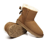 UGG Boots - Sheepskin Mini Back Single Bow Women Boots