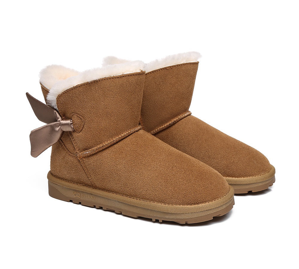 UGG Boots - Sheepskin Single Bow Boots Women Ember