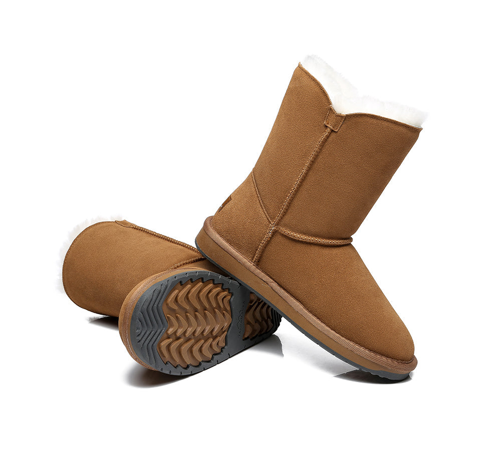 UGG Boots - TA Short Button Women Sheepskin Boots