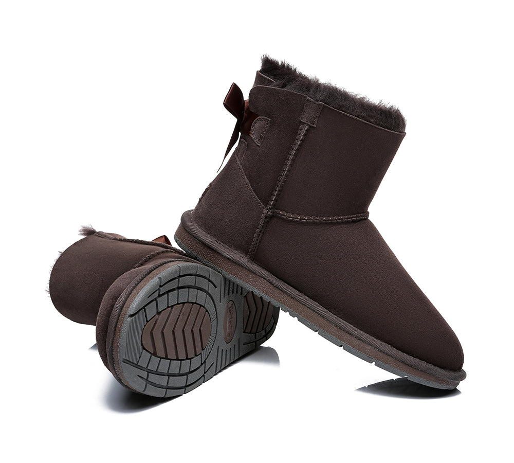 UGG Boots - Women Mini Ugg Boots With Single Back Bow