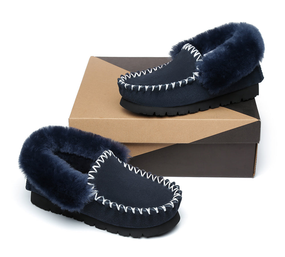UGG Slippers - Ankle Sheepskin Slippers Mens Popo Moccasins Big Size