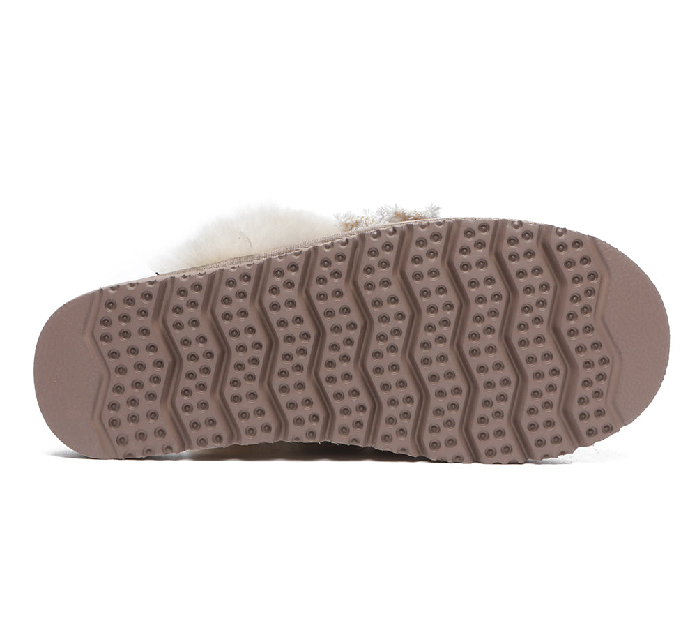 UGG Slippers - Premium Sheepskin Bow Slipper Women Barbra